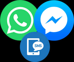 Messaging Apps Icons Overlap PNG image with transparent background
