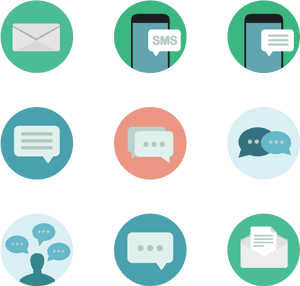 Messaging Icons Set PNG