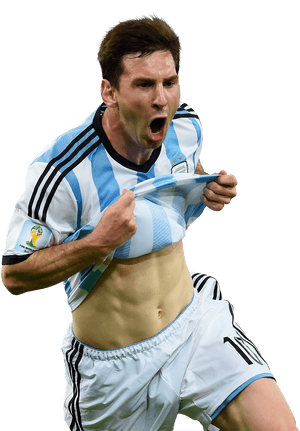 Messi Celebration Argentina Stripes PNG image with transparent background