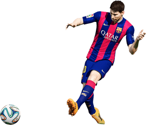 Messi In Action F C Barcelona PNG image with transparent background