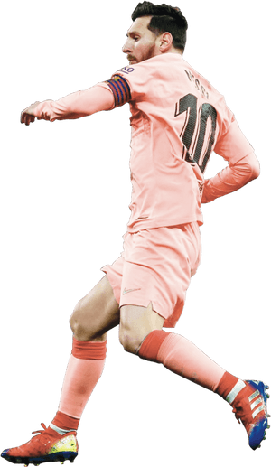 Messi In Action Pink Jersey PNG image with transparent background