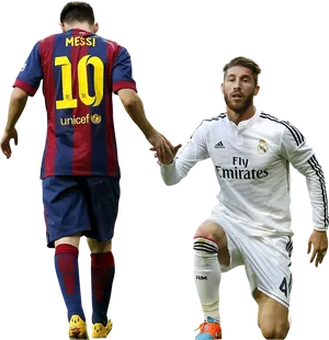 Messiand Opponent Handshake PNG Image