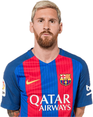 Messiin F C Barcelona Kit PNG image with transparent background