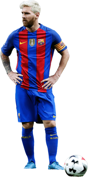 Messiin F C Barcelona Kit PNG image with transparent background