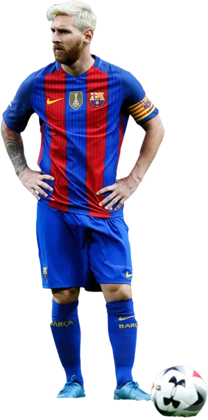 Messiin F C Barcelona Kit PNG Image