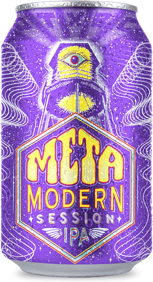 Meta Modern I P A Beer Can Design PNG image with transparent background