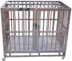 Metal Animal Cageon Wheels PNG Image