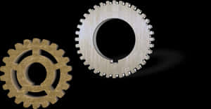 Metal Gears Black Background PNG image with transparent background