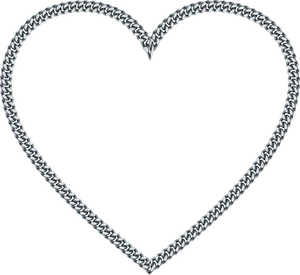 Metal Heart Chain Design PNG Image