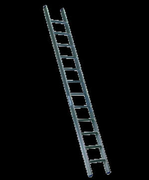 Metal Ladder Against Black Background PNG