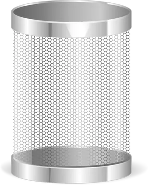 Metal Mesh Office Trash Can PNG Image