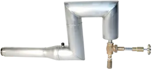 Metal Pipe Assemblywith Valve PNG Image