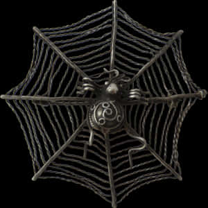 Metal Spideron Web Artwork PNG image with transparent background