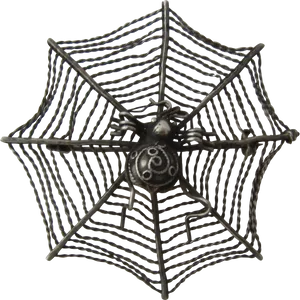 Metal Spideron Web Artwork PNG Image