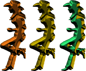 Metallic Cowgirl Silhouettes PNG image with transparent background