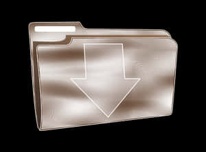 Metallic Download Folder Icon PNG image with transparent background