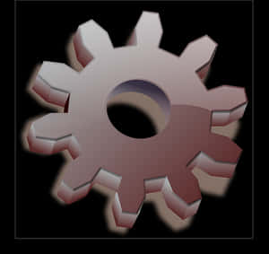 Metallic Gear Graphic PNG image with transparent background