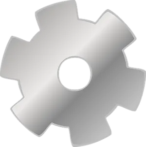 Metallic Gear Icon PNG Image