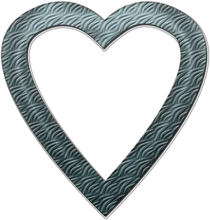 Metallic Heart Frame Texture PNG Image