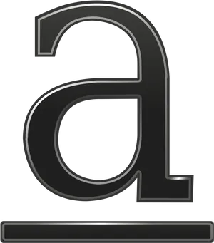 Metallic Letter Awith Underline PNG Image