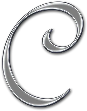 Metallic Letter C Design PNG Image