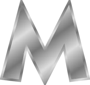 Metallic Letter M Graphic PNG Image