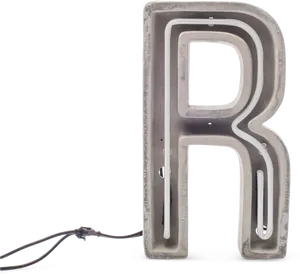 Metallic Neon Letter R PNG Image