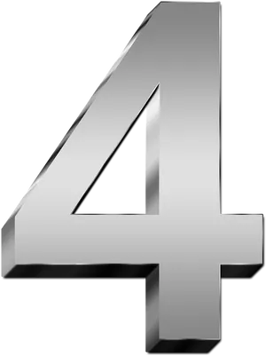 Metallic Number4 Graphic PNG Image