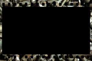 Metallic Parts Frame Background PNG