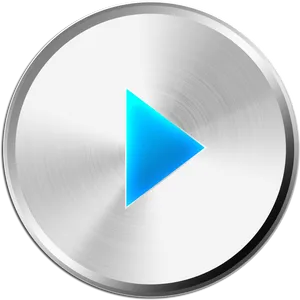 Metallic Play Button Icon PNG Image