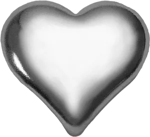 Metallic3 D Heart Render PNG Image