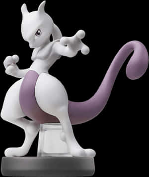 Mewtwo Amiibo Figure PNG image with transparent background