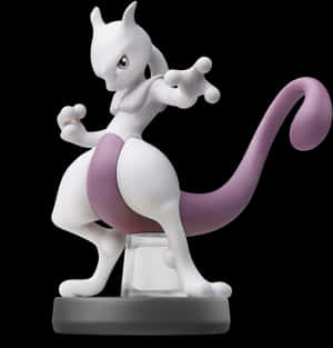 Mewtwo Amiibo Figure Pose PNG image with transparent background