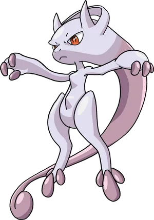 Mewtwo Pokemon Character Art PNG Image