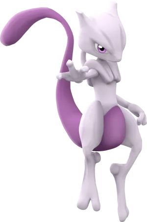 Mewtwo Pokemon Character Pose PNG Image