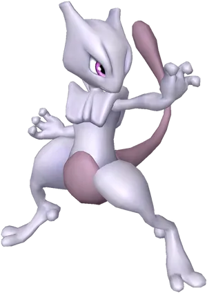 Mewtwo Pokemon Character Pose PNG Image