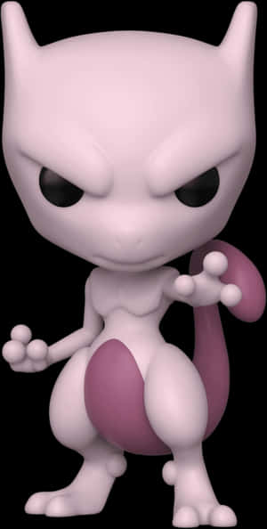 Mewtwo Pokemon Character Render PNG image with transparent background