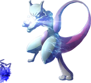 Mewtwo Power Stance PNG Image