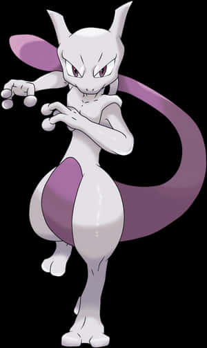 Mewtwo Powerful Psychic Pokemon PNG image with transparent background