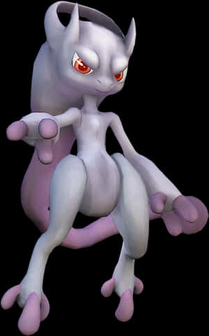 Mewtwo Powerful Psychic Pokemon PNG image with transparent background
