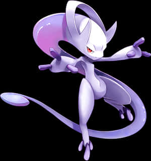 Mewtwo Powerful Psychic Pokemon PNG image with transparent background