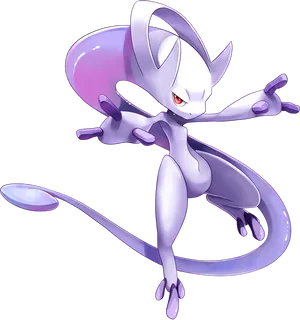 Mewtwo Powerful Psychic Pokemon PNG Image