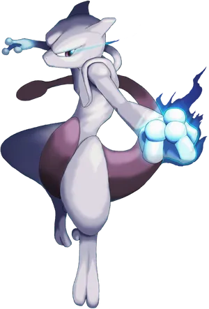 Mewtwo Powerful Psychic Pokemon PNG Image