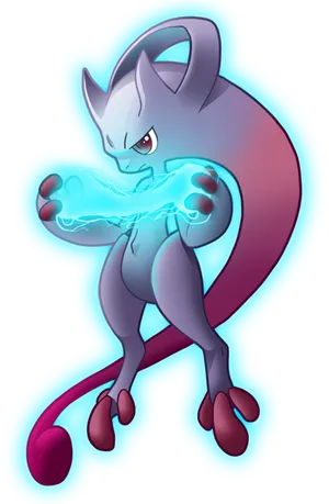 Mewtwo Psychic Power Display PNG Image