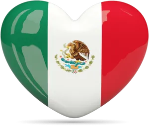 Mexican Flag Heart Icon PNG Image