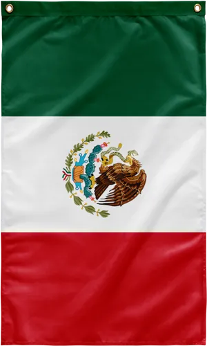 Mexican Flag Vertical Display PNG Image