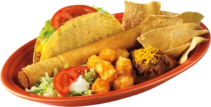 Mexican Food Platter Tacos Tostadas PNG Image