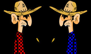 Mexican Standoff Cartoon Duel PNG image with transparent background