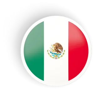 Mexico Flag Button Design PNG Image