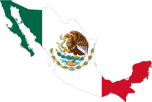 Mexico Flag Icon Png - Mexico Outline With Flag, Transparent Png PNG image with transparent background